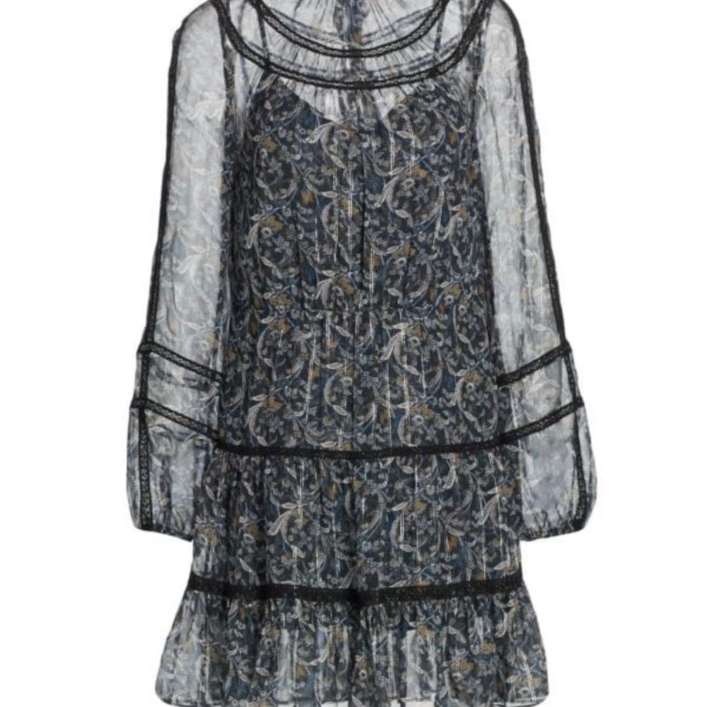 NWT $650 Veronica Beard Rahla Sheer Minidress, Size 6 ( fits 4-6), 97% Silk - Picture 8 of 12